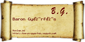 Baron Gyárfás névjegykártya